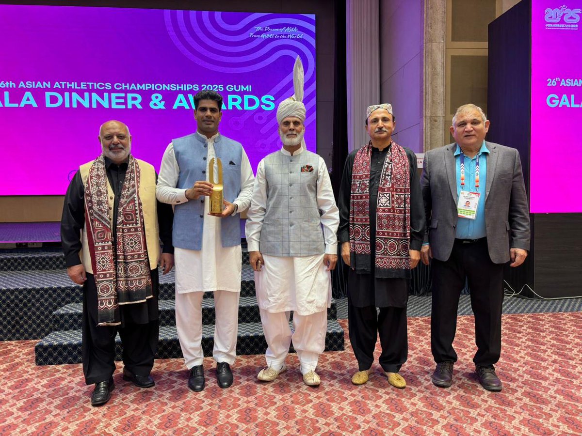 A big day for Pakistan Athletics ,<a href="/asianathletics/">Asian Athletics</a> has awarded  <a href="/ArshadOlympian1/">Arshad Nadeem</a>  the title of Asia’s Best Athlete.
The credit for Pakistan Athletics' international success goes to the leadership of Major General (R) Muhammad Akram Sahi. Arshad Nadeem is undoubtedly deserving of