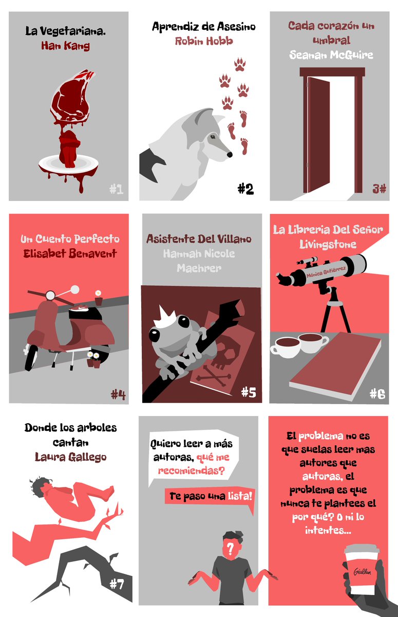 Giallan3D's tweet photo. Recomendación de libros y autoras.  
 
Quería darle las gracias a esas personas que os paráis a comentar, compartir y leer estas tiras que suelo subir de forma esporádica, pongo mucho de mi en ellas y es de los trabajos que mas me representan e importan. 

Att: Gian. https://t.co/l35WvLVrBc