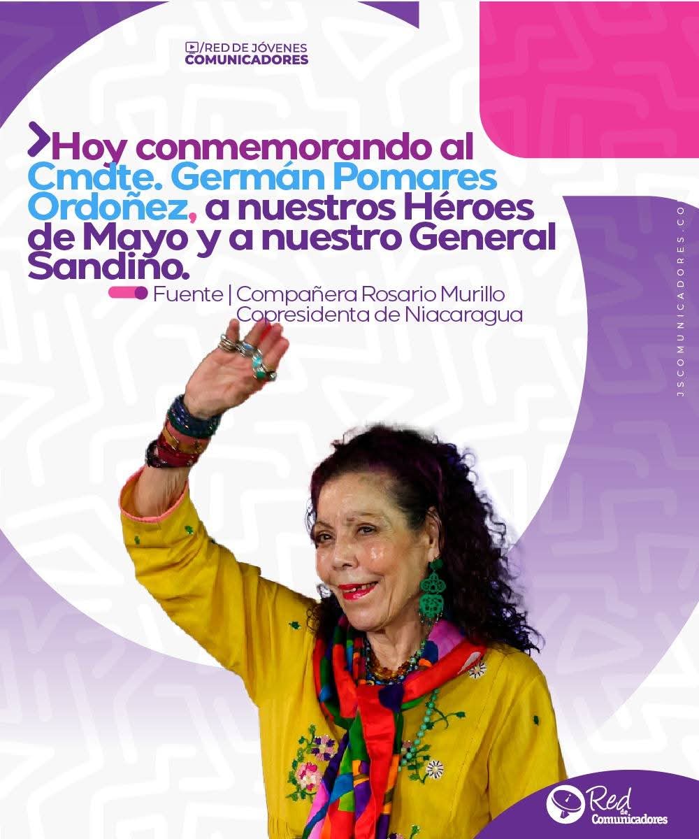 🔰 Palabras destacados de nuestro Co-Presidenta, Cra. Rosario Murillo, en el acto de entrega de autobuses a transportistas en conmemoración del tránsito a la inmortalidad del Comandante Germán Pomares Ordóñez "El Danto".🖤❤️
#SomosUNAN
#NicaraguaEnRevolución
#4619SiempreMásAllá