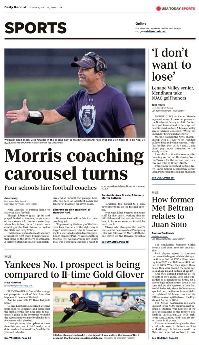 Daily Record Sports (@dailyrecordspts) on Twitter photo Meet Morris County’s new #NJFootball coaches, catch up on <a href="/TheNJAC/">TheNJAC</a> golf and so much more <a href="/dailyrecord/">Daily Record</a> Sunday print edition and online every day. subscribe.dailyrecord.com/offers #DR <a href="/APSE_sportmedia/">APSE</a> <a href="/coachgruz/">Wildcats' Football</a> <a href="/lvrpatriots/">LVR official page</a> <a href="/wmmathletics/">WMMHS Athletics</a> Meet Morris County’s new #NJFootball coaches, catch up on <a href="/TheNJAC/">TheNJAC</a> golf and so much more <a href="/dailyrecord/">Daily Record</a> Sunday print edition and online every day. subscribe.dailyrecord.com/offers #DR <a href="/APSE_sportmedia/">APSE</a> <a href="/coachgruz/">Wildcats' Football</a> <a href="/lvrpatriots/">LVR official page</a> <a href="/wmmathletics/">WMMHS Athletics</a>