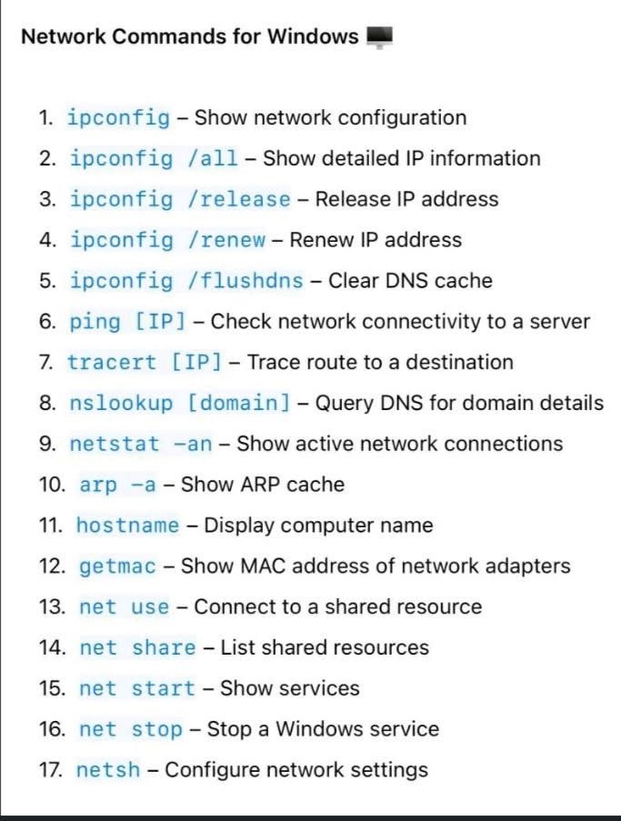 DevaultcybrPlus's tweet image. #windows #windowscommands #network #commands #cybersecuritytips