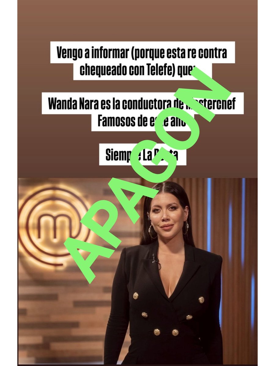 MariaCruzad's tweet photo. No pienso ver MasterChef ni consumir ningún producto que auspicie la presencia en conducción de una mujer que alienta el hate contra otra y que priva a sus hijas de su padre.
#JusticiaParaMauroIcardi https://t.co/BLIGu7IcFS