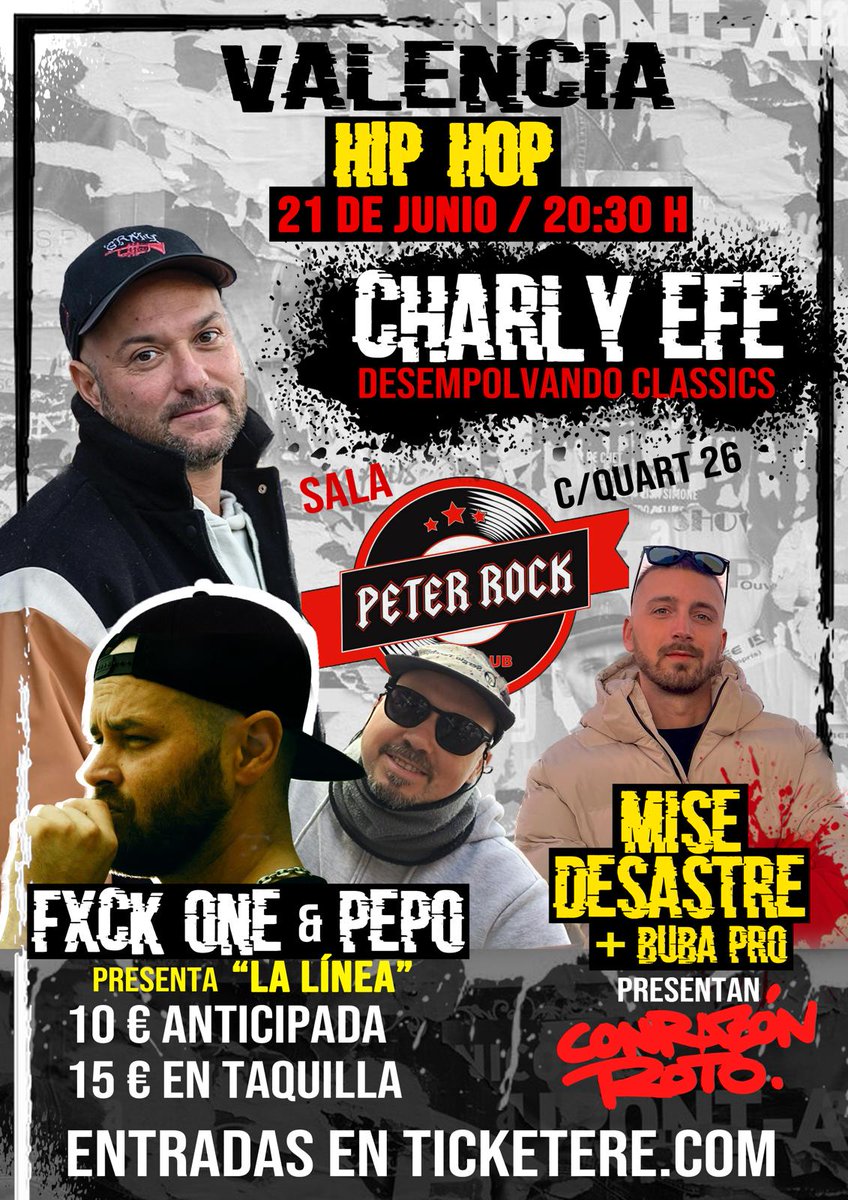 charlyefe1979's tweet photo. VALENCIA 21 JUNIO DESEMPOLVANDO CLASSICS
entradas en https://t.co/9BwL1yUwNl
Con Fxckone & Pepo, mise Desastre y alguna colabo guapa como @JohnnyDoc5 y más peña sorpresa https://t.co/cgrr5hPqCk