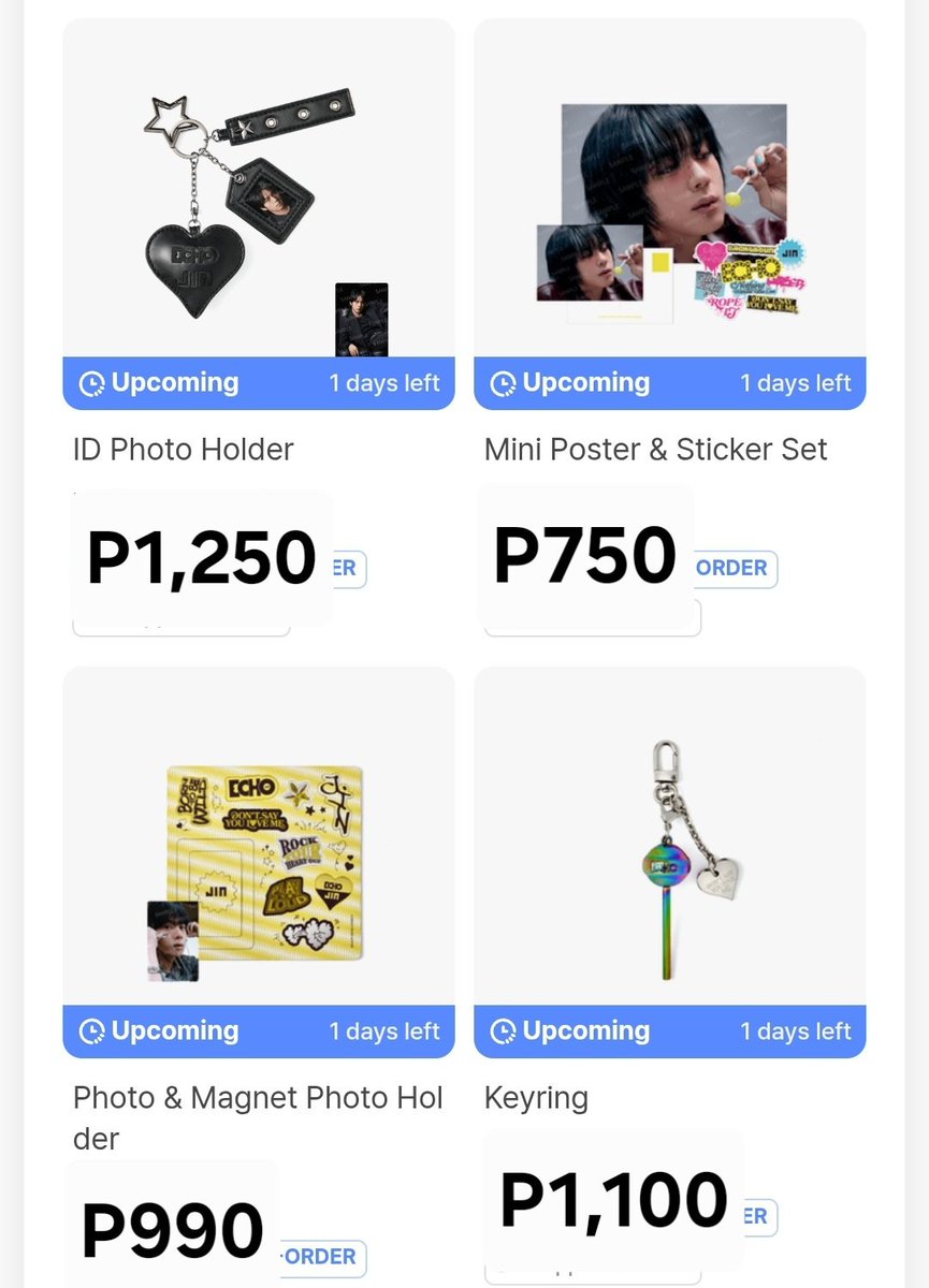 seouloptionsph's tweet photo. WTS LFB PH #seouloptionsGO

Jin ECHO Official Merch

- 50% dp to secure your order
- ETA end of July
- Balance once onhand

Reply mine + item / DM to order. https://t.co/mmrHctyXaj