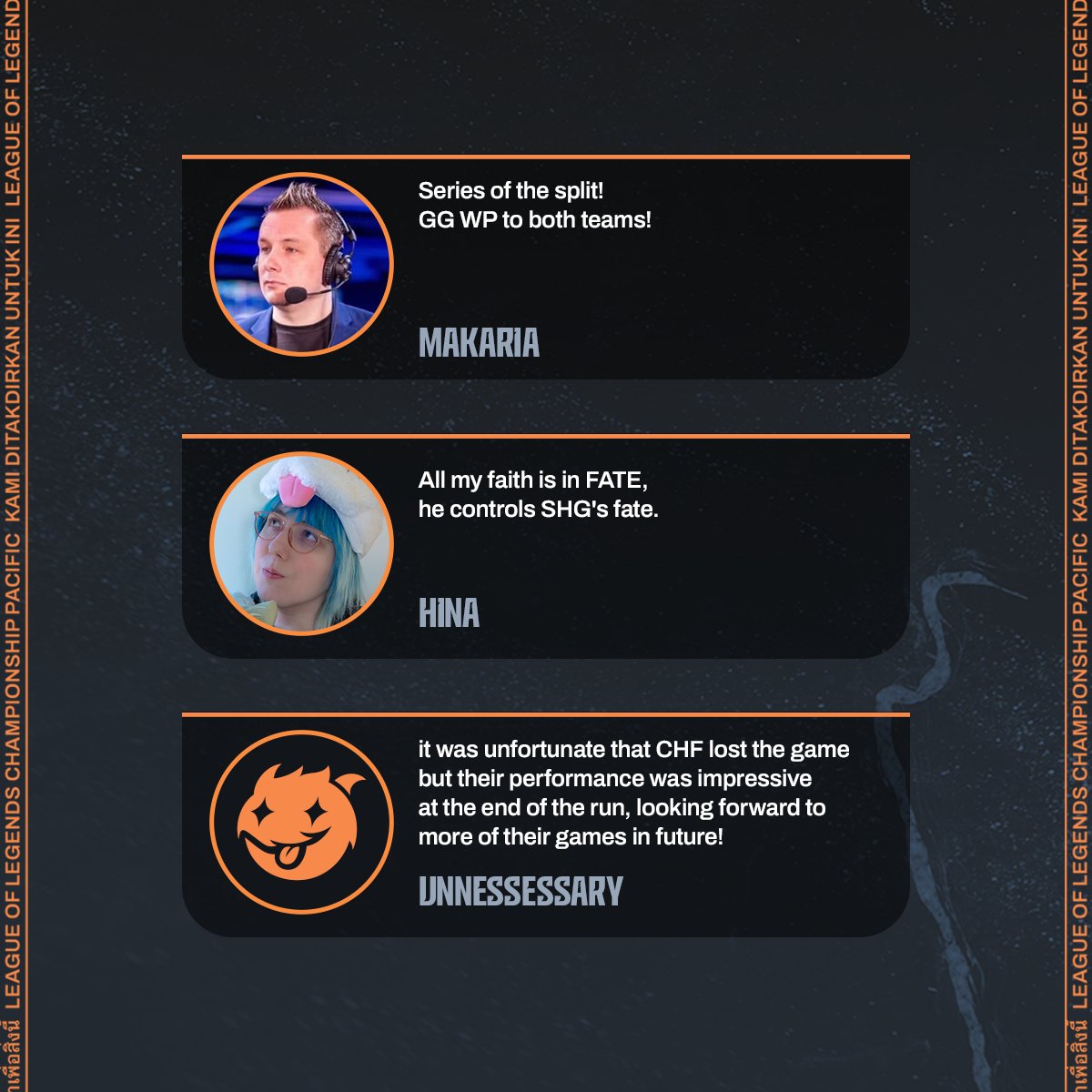 From thrills to heartbreaks, SHG vs CHF delivered every emotion.

#LoLPacific