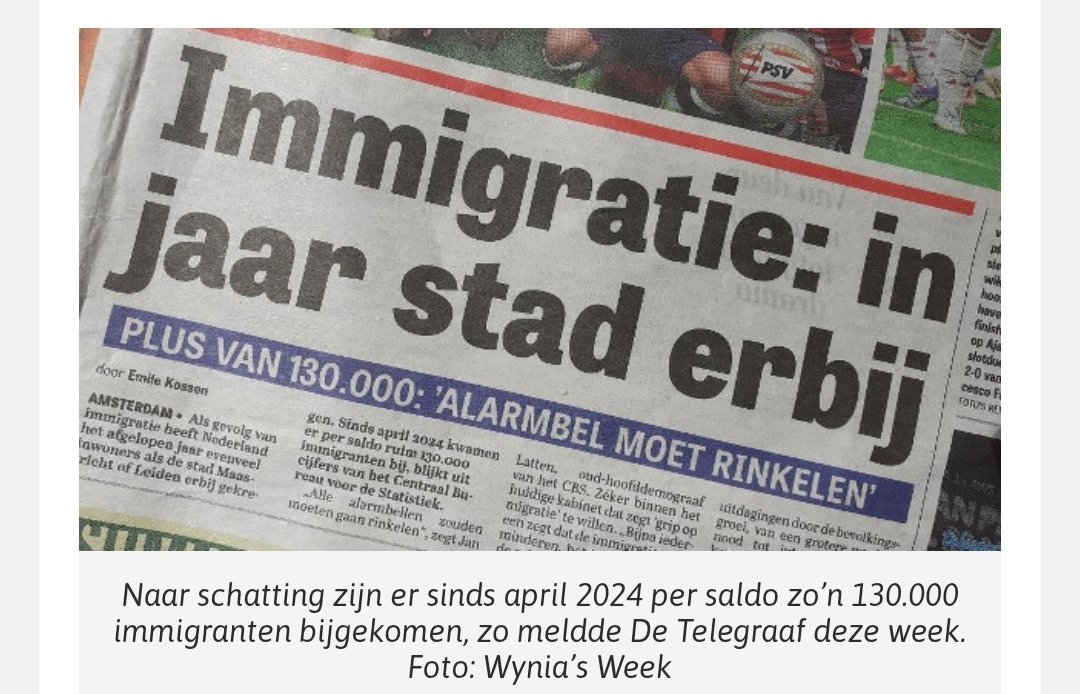 Ieder jaar een stad erbij van 130.000 inwoners! 'Alarmbel moet rinkelen'.

👇🏼👇🏼