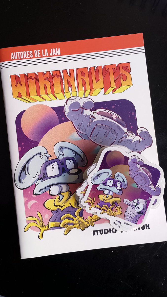 quimtuk's tweet photo. ¡Nueva remesa limitadísima de pegatinas holográficas de #Wikinauts! ¡No te quedes sin la tuya haciéndote con este pedazo de tebeo de cifi y cachondeo fino que sacamos con @Rockmedia_bcn! ¡Envíame DM o píllalo directamente en https://t.co/XAYqFmKJaQ! https://t.co/VpWplo600w