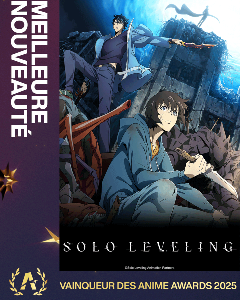 Crunchyroll_fr's tweet photo. Une véritable bouffée d’air frais. 

Félicitations à Solo Leveling pour sa victoire en tant que Meilleure Nouveauté ! #AnimeAwards https://t.co/svtybjKdPQ