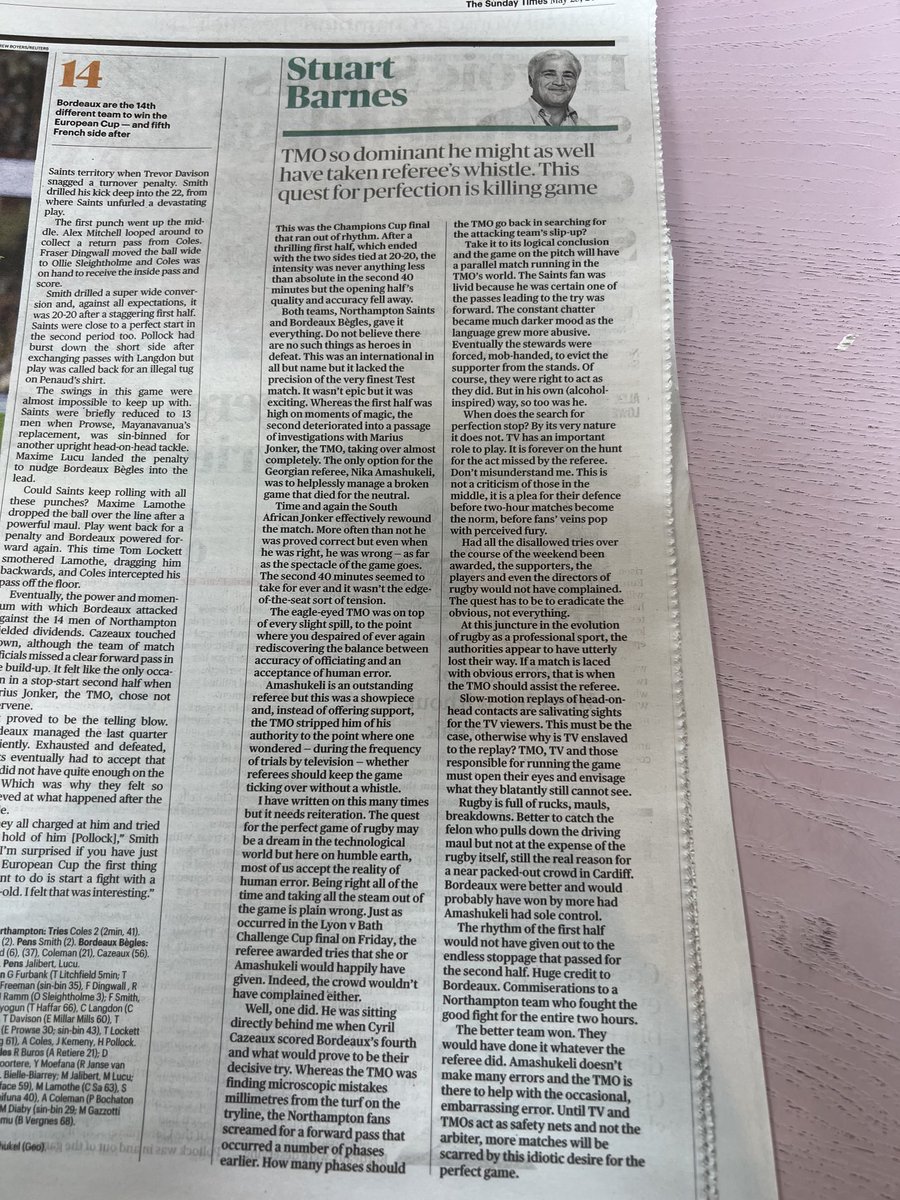 Rupert Cox (@rupertcoxtv) on Twitter photo āthis idiotic desire for the perfect gameā. Canāt argue with this take from ā¦<a href="/SBarnesRugby/">Stuart Barnes</a>ā© ā¦<a href="/ChampionsCup/">Investec Champions Cup</a>ā© āthis idiotic desire for the perfect gameā. Canāt argue with this take from ā¦<a href="/SBarnesRugby/">Stuart Barnes</a>ā© ā¦<a href="/ChampionsCup/">Investec Champions Cup</a>ā©