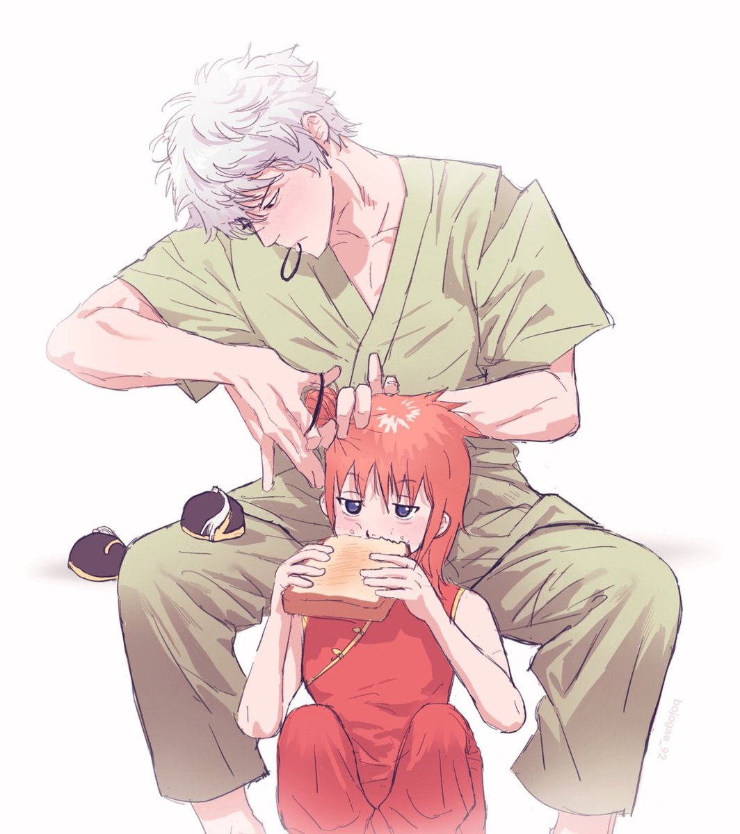 전에 긴상이 카구라 머리 묶어주는거 아니냐는 글을 봤어서 ㅠ 넘 좋아서 그려봄 🥹