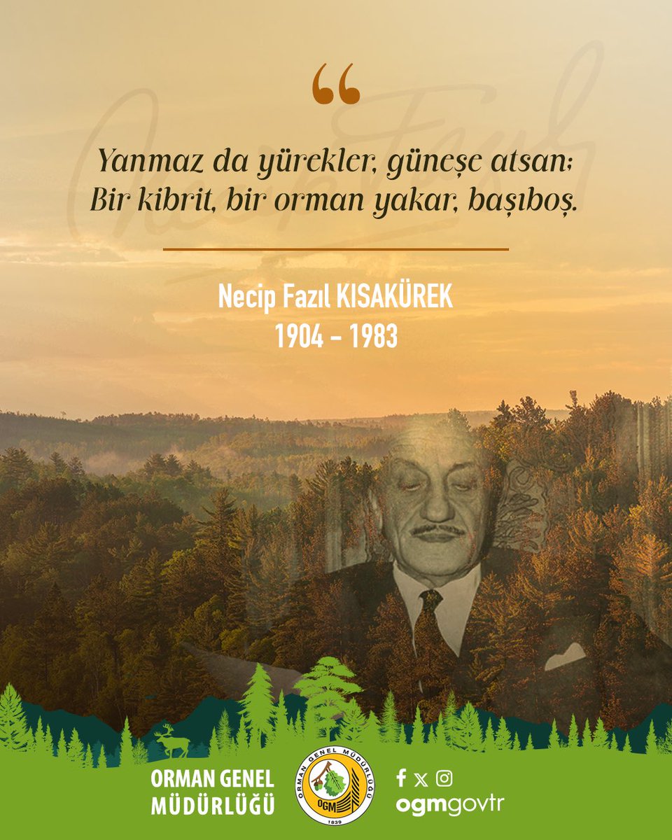 Bazen bir mısra aydınlatır karanlığı, bazen bir ihmal kül eder vatanı.

Bu topraklara sadece şiir değil, derin anlamlar da miras bırakan Üstat Necip Fazıl Kısakürek’i rahmet ve saygıyla anıyorum.

Allah rahmet eylesin.