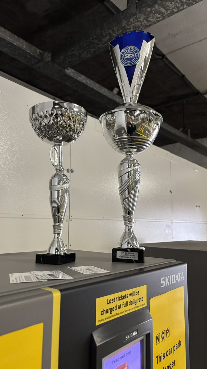 bazc1982's tweet photo. If you’re the Scottish dance champ 2025 you’ve left your trophies on top of the pay machine in the Montrose street NCP car park 🤦‍♂️😂 https://t.co/IxWKofI3Ba