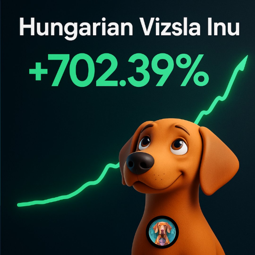 HunVizslainu's tweet photo. 🚀 +702.39% (1mo) – The Vizsla is on the move!

This is more than growth – it’s a movement.

Hungarian Vizsla Inu just hit a new level, and the momentum is only getting stronger! 🐶📈

Don’t miss it – the rocket is already in the air!

#HungarianVizslaInu #HVI #ToTheMoon #VizslaPower #700PlusClub #CryptoWithHeart