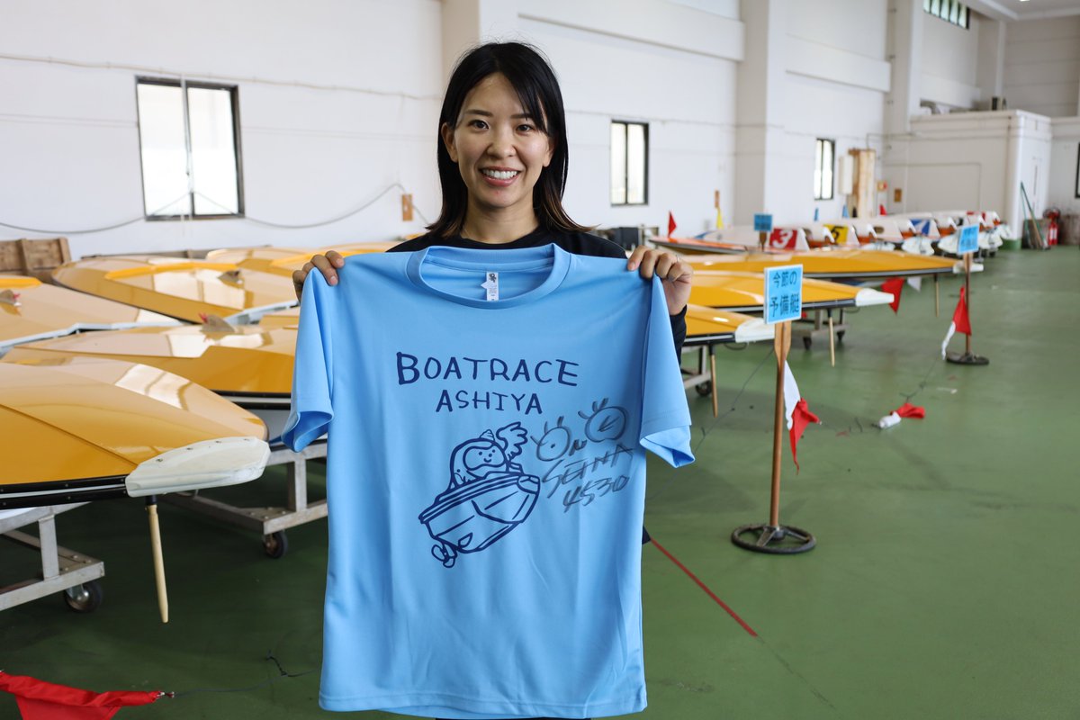 🧡💙 GⅢオールレディースマクール杯 開催中🚤 初日連勝の ＃小野生奈 小野生奈選手のサイン入りTシャツ
