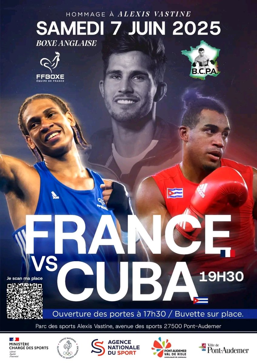 🥊🇨🇺🇫🇷 #Cuba affrontera la #France dans un tournoi de boxe le 7 juin🔥

À ne pas rater !!!

📍Ville de Pont-Audemer