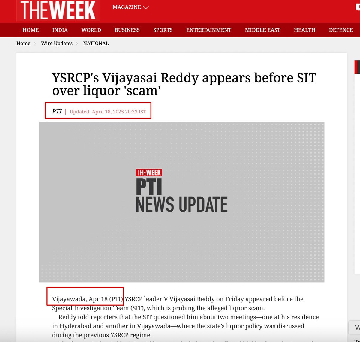 RaghuB_'s tweet photo. @Balakrishna096 @thewire_in @Thewiretel @VSReddy_MP @JaiTDP To debunk your false claims in your article, and let the world know the truth, here are THREE PROOFS which clearly show that @VSReddy_MP indeed attended the AP Liquor Scam CID Investigation on April 18th and NOT on March 11 / March 12 as claimed by you in your article. https://t.co/EekR2m8Zy0