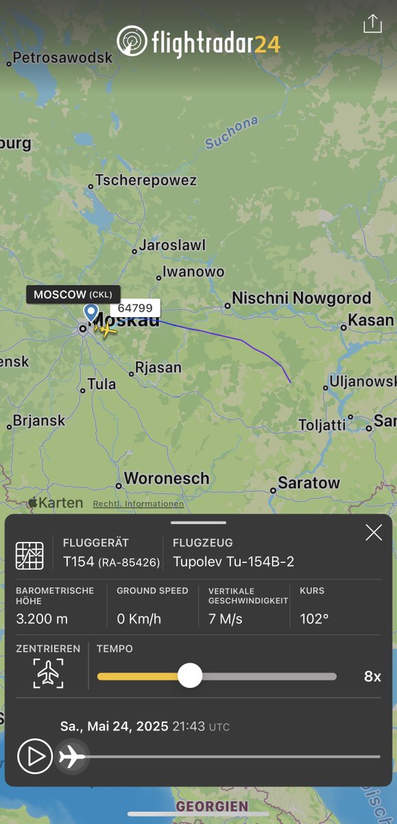 holgidaun's tweet photo. Russia - Air Force Tu-154B-2 RA-85426 #154DB2 als RFF64799
24may Flug von Chkalovskiy nach Samara
25may von Samara nach Chkalovskiy
@thereccelizard @Borrowed7Time @IntelNightOWL https://t.co/aRawYfj6hJ