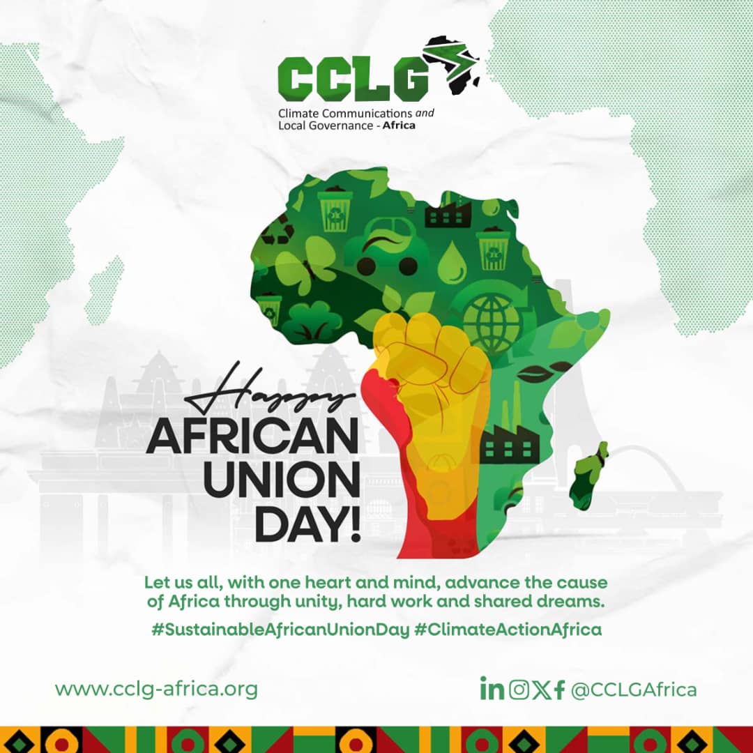 On African Union Day, CCLG-Africa reaffirms its dedication to empowering communities and fostering sustainable development across the continent. 🌍
What does African Unity mean to you? ✊🏽🌳

#AfricanUnionDay2025 #AfricaRising #SustainableAfrica  #CCLGAfrica #ClimateAction #Africa