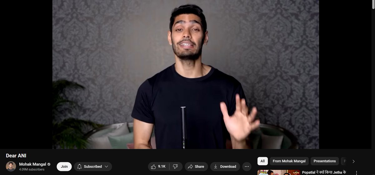 DollarDecodes's tweet photo. @ANI is giving copyright strike to youtubers who have used their clips even for 5-10 seconds, asking for 20-50 lakh amount, they have deleted 4-5 channels already and heading to do more,one of the victim is Mohak Mangal, this is daylight robbery.
#fuckANI https://t.co/7hEKocgt4g