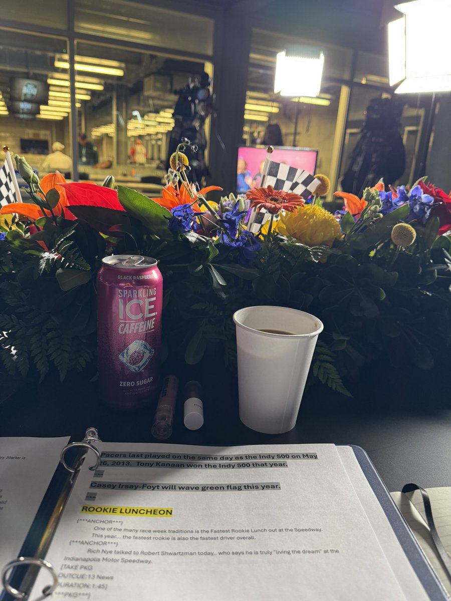 This is our view for a few hours! #raceday <a href="/IMS/">Indianapolis Motor Speedway</a> <a href="/JaleaBrooks/">Jalea Brooks</a> <a href="/WTHRcom/">WTHR.com</a> #Indy500 #thisismay #trackteam13