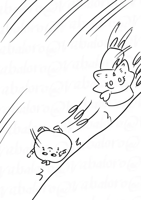 今日ははつみちゃんと一緒に転がり続けるりんごろうさん。 