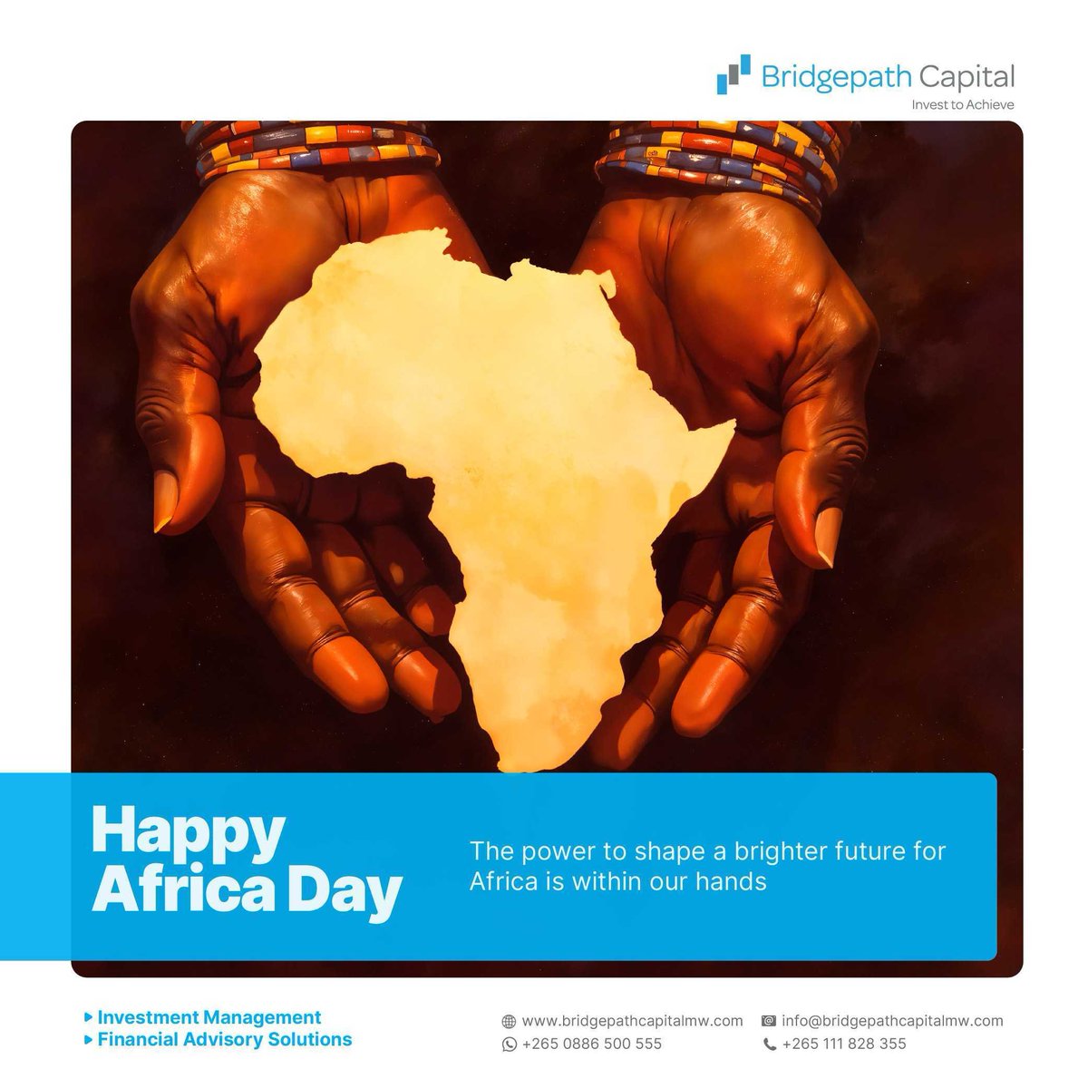 BridgepathCap's tweet photo. Africa is more than just a name, it's the people, the culture, the history, and its immeasurable worth. Together, we hold the power to shape a future that reflects our dreams and honors those who came before us.
Happy Africa Day!
#HappyAfricaDay
#Investwithus
#BridgepathCapital https://t.co/1i5vODRauV