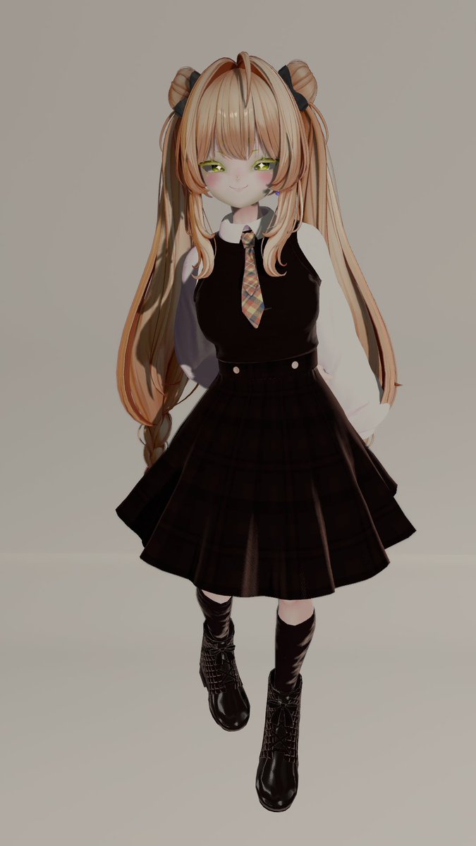 okurina_no_mojo's tweet photo. ろゐさん（@L0wi2）の衣装テスターさせて頂いております！
今回はSIOちゃん担当🐤
カジュアルで可愛らしいデザイン～
黒い方は改変例ですが、上下の色を合わせるとノースリーブワンピっぽくなって可愛いです☺️

今回はありがとうございました！
#VRChat #VRC #VRChatPhotography #Sio3D #Sio_3D https://t.co/OzDHMOIGBt