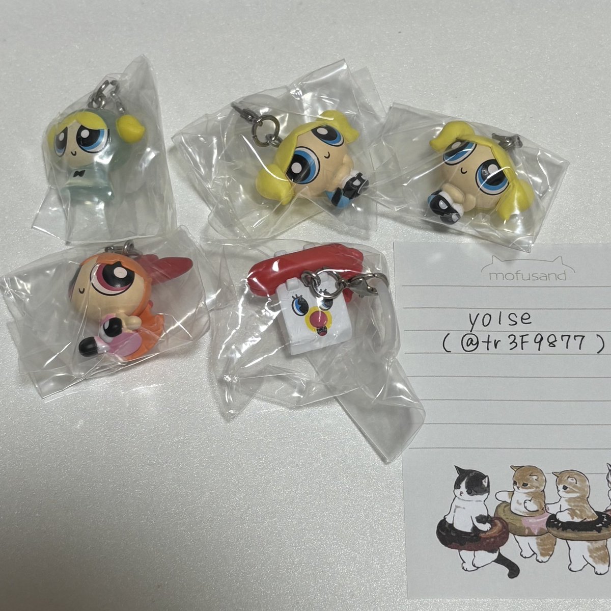 tr3F9877's tweet photo. 【交換】パワーパフガールズ パワパフ めじるしアクセサリー めじるし

譲：ブロッサム バブルス 電話

求：バターカップA B

前弾のバブルスはまとめて交換してくださる方のみ交換可能です。

郵送希望

まとめて優先ですが単体も検討いたします。

検索からお気軽にお声がけください。 https://t.co/XlBHJhcJ2N