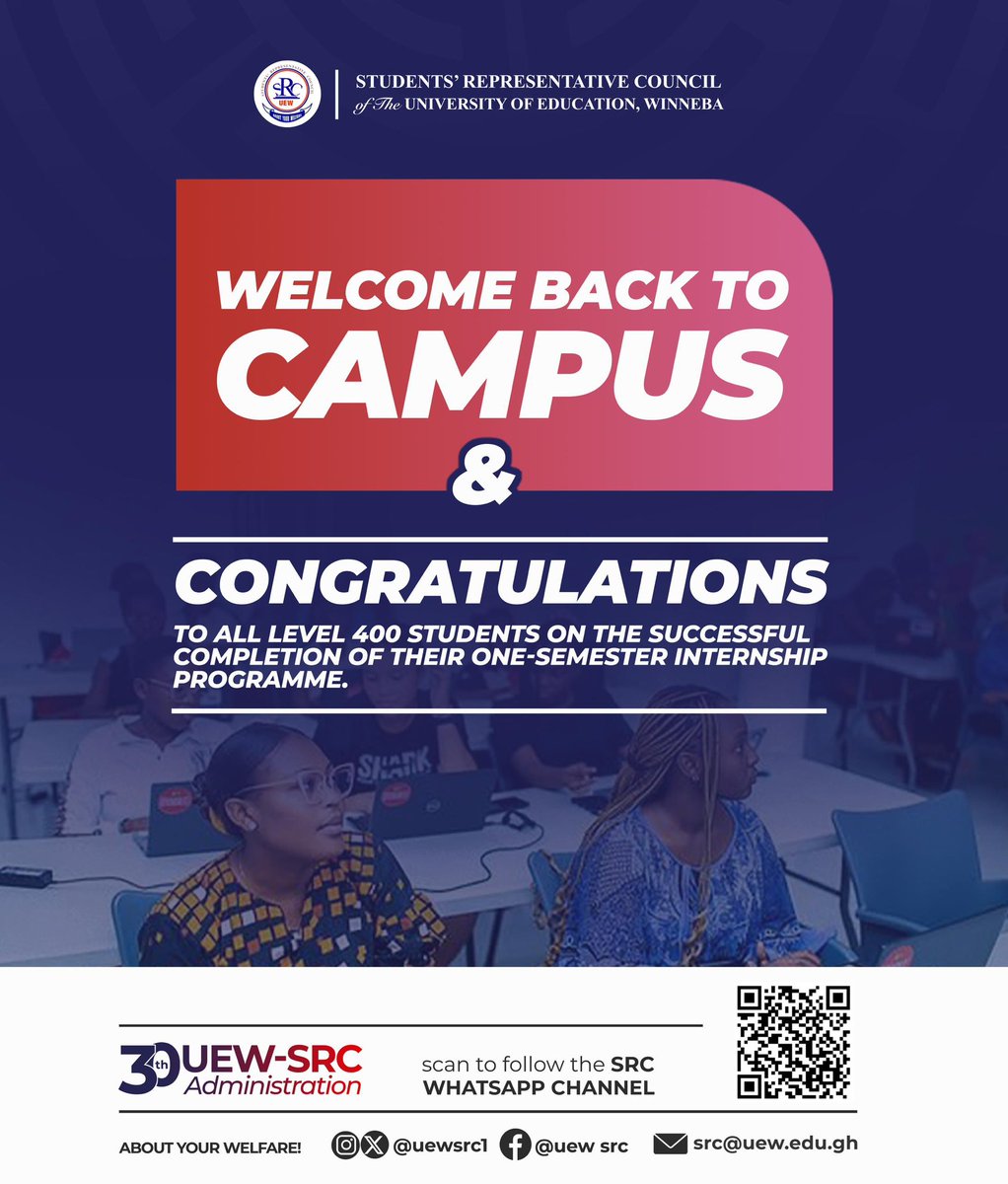 Welcome back to campus &amp; CONGRATULATIONS to all Level 400s on the successful completion of their one semester internship programme.

#30thadministration