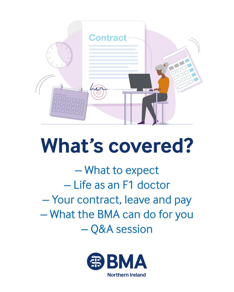 FINAL YEAR MEDICAL STUDENTS 🎓

Join our Prep for Practice event 

📅 28th May 
⏰ 7pm
💻 Microsoft Teams
🔗Register: brnw.ch/21wSUlE

Join for all the info on the current NI RD contract; including your pay, leave entitlement, hours of work and how BMA can help you.