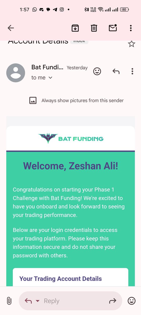 Got a 5k account from #fundedwithbatfunding thansk <a href="/BatFunding/">BAT Funding</a>