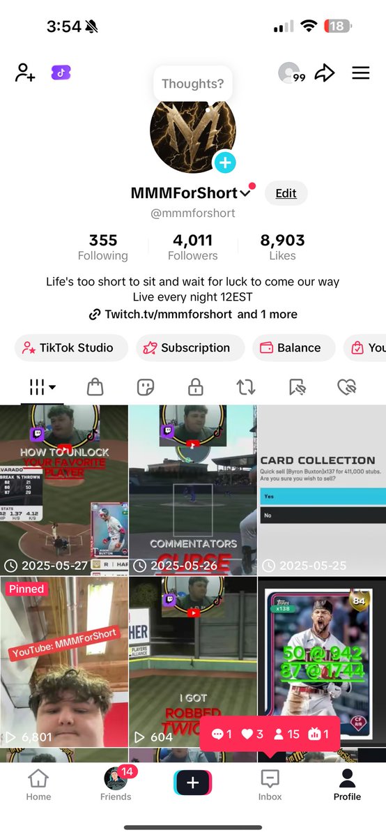 MMMForShort's tweet image. I hit 4k followers on TikTok  and 300 follows on Twitch and 380 on YouTube tonight!