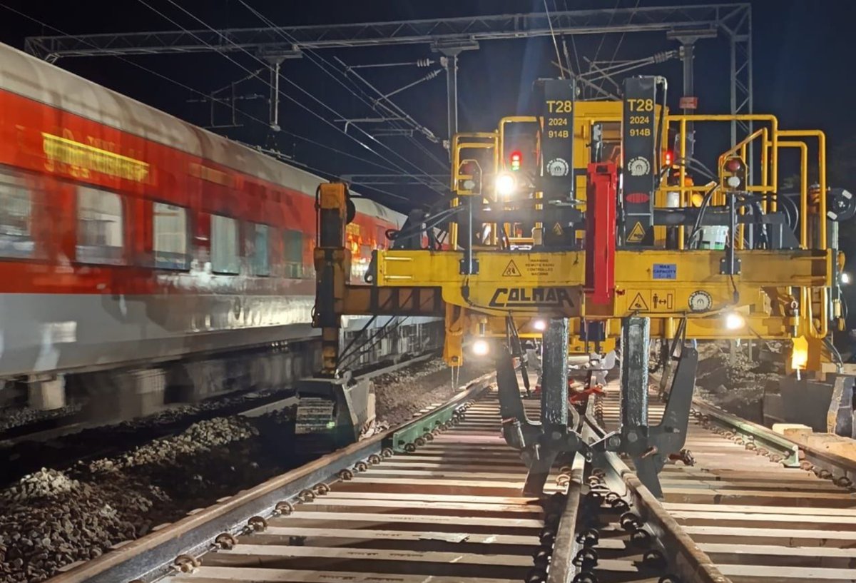 Palakkad Division of Indian Railways has replaced 133 old 52 Kg turnouts with 60 Kg Thick Web Switches and in the process corrected 77 layouts using the T-28 machine and deep screened 145 turnouts over the past year, enhancing track durability, safety and passenger comfort.