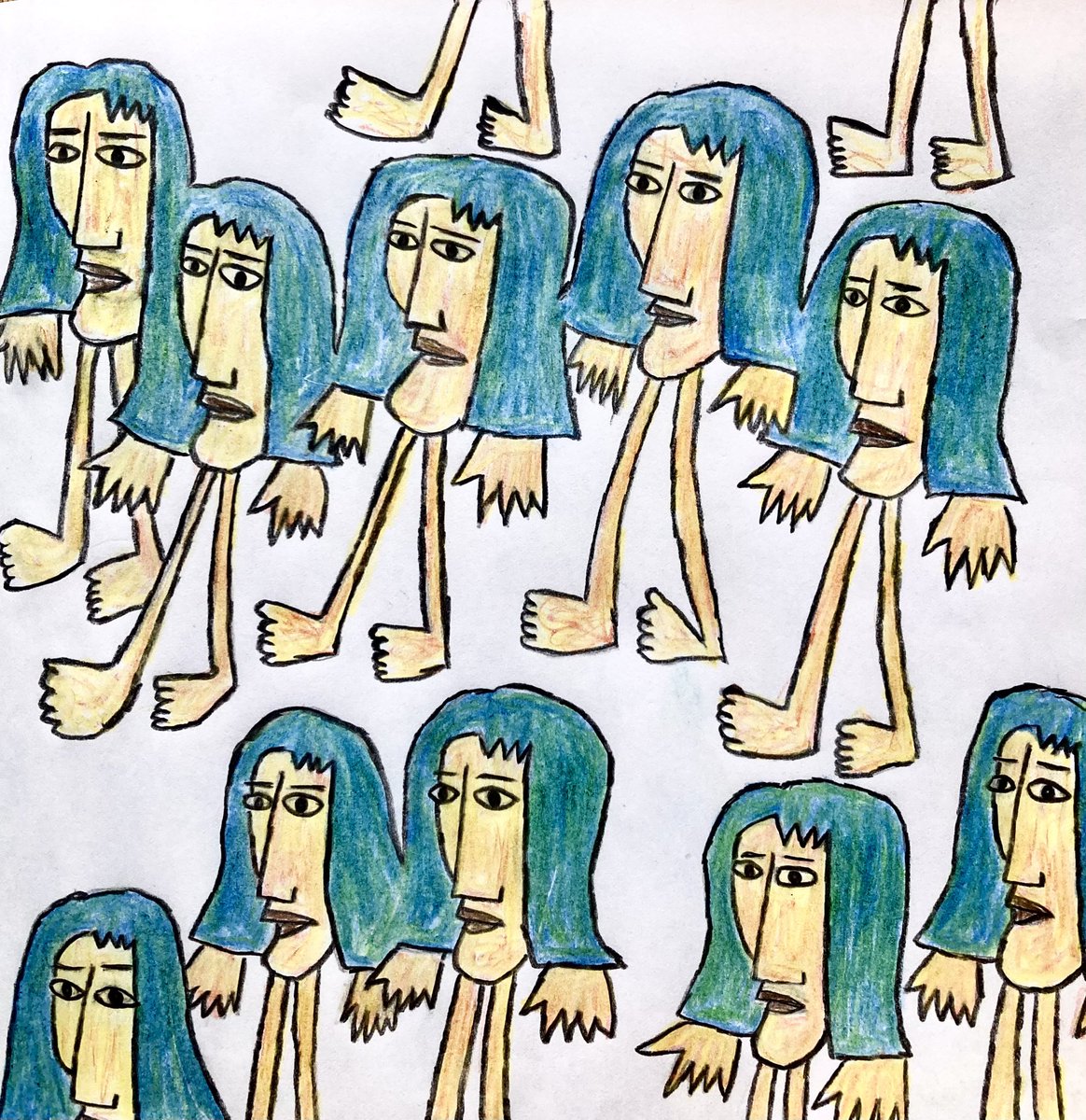 #アート #イラスト #art  #arte #色鉛筆画
 #drawing #illustration #oc #アナログ絵

"crowd"