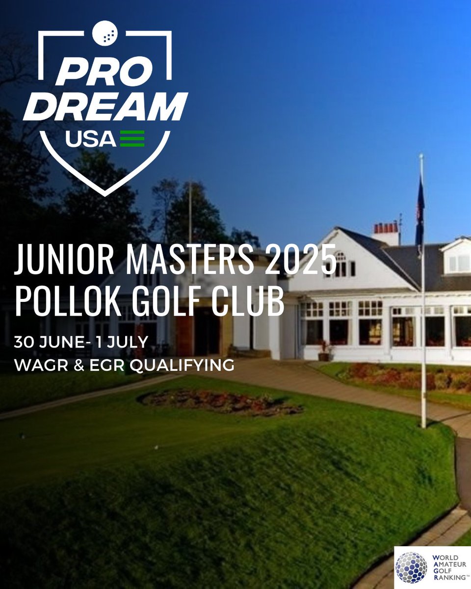 Are you ready to compete? Delighted to see our ProDreamUSA Junior Masters filling up so quickly 🏆

With WAGR and European Golf Ranking points on offer, this is an event, not to be missed 🏌️‍♂️🏌️‍♀️

Visit the NewsHub section of our website to enter ⛳ ➡️ prodreamusa.com/post/prodreamu…