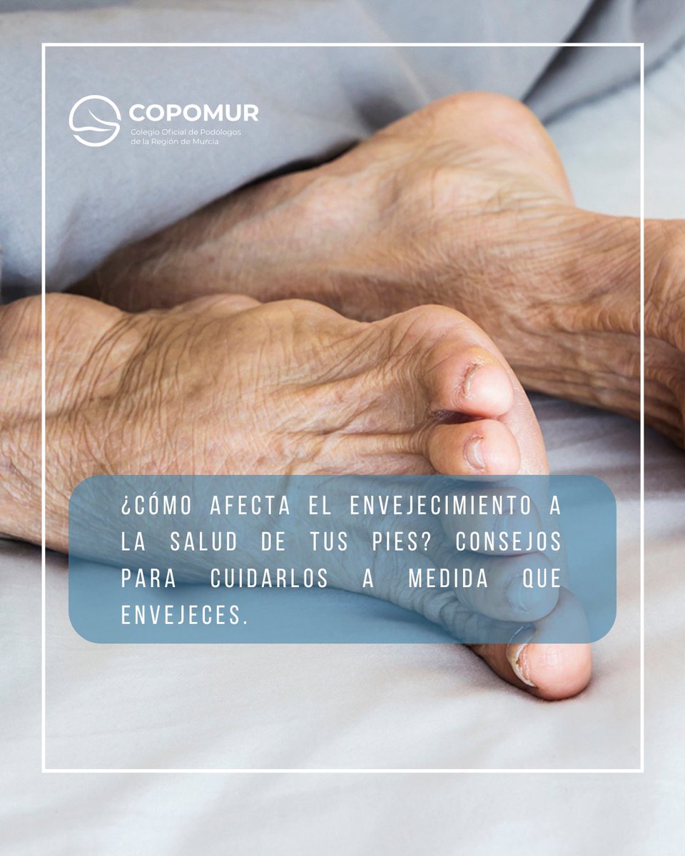 👣 ¿Sabías que tus pies cambian a medida que envejeces?
El envejecimiento no solo afecta a tu piel o tus articulaciones, ¡también impacta la salud de tus pies!

🔗copomur.es/envejecimiento…

#SaludDeLosPies #CuidadoPodológico #Envejecimiento #COPOMUR #ConsejosDeSalud #Bienestar