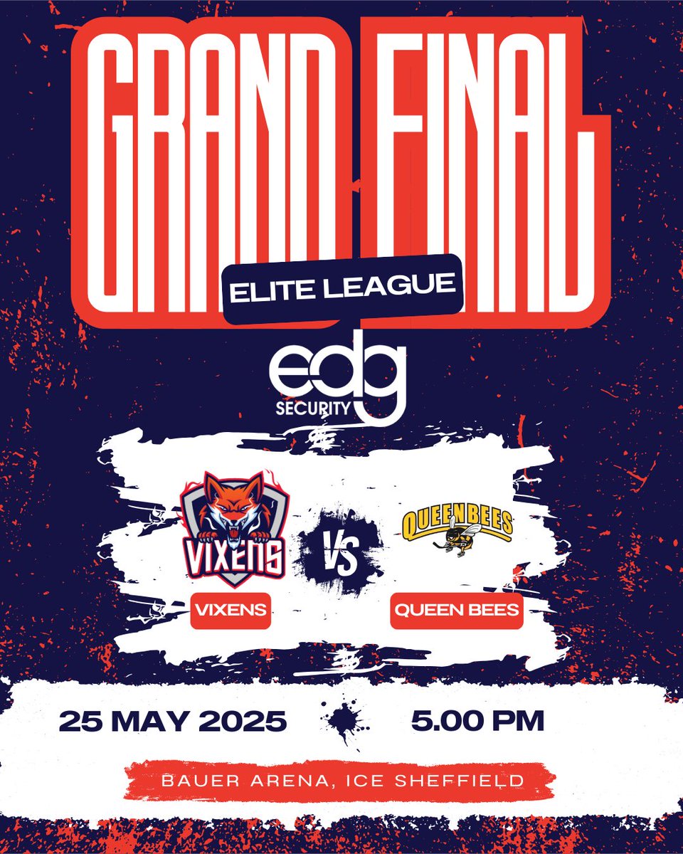 The final. 🥳

Vixens vs QueenBees. 

5pm - Ice Sheffield!

Lets Go Vixens!!

🦊🦊🦊