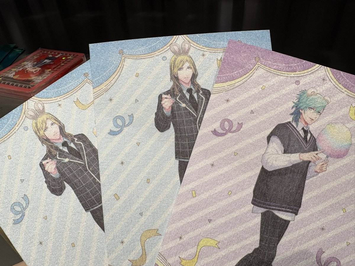 QGci4's tweet photo. 【交換】うたプリ BGS 

譲　画像のもの
カミュ　藍　那月　嶺二　蘭丸

求　同種　音也

本日なんばマルイ付近での交換希望です。
宜しくお願い致します。 https://t.co/IDMagSDgV7