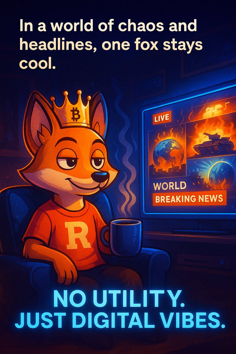 SnReatcher's tweet photo. 🦊 In a world of chaos and headlines, one fox stays cool.

☕️ Reatcher sips coffee while the world burns.

No utility. Just digital vibes.

Like 💙

RT ⬇️

#Reatcher #Solana #CryptoFox #MemeCoin #Web3 #NoUtilityJustVibes #CryptoTwitter #DeFiVibes #FoxBase #MemeCoinIntelligence https://t.co/hmKD7LogGv