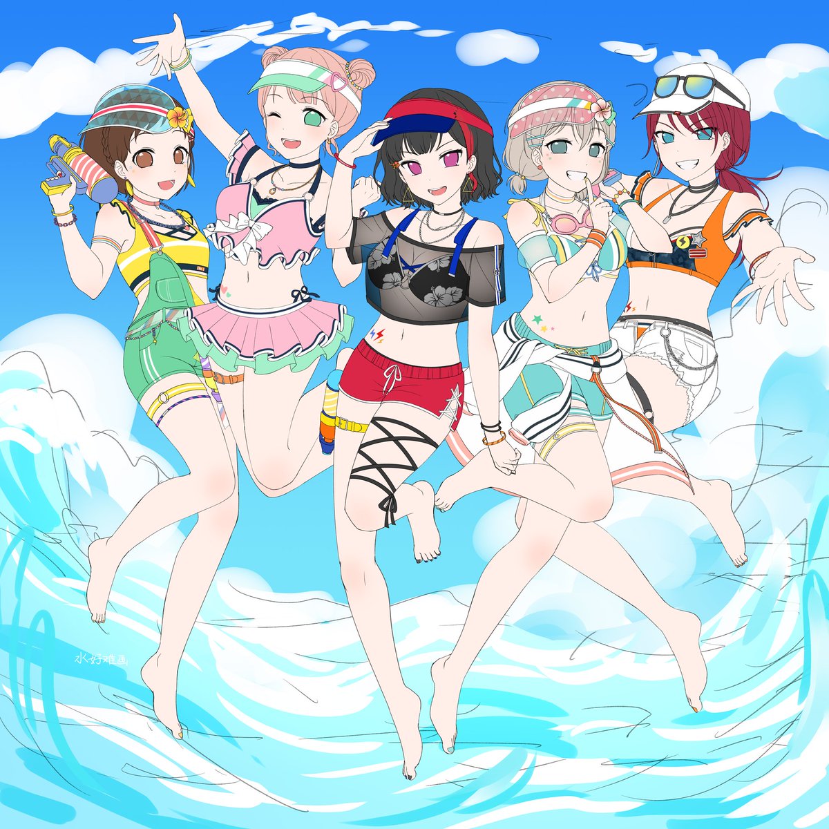 axpdxsyc0222's tweet image. 夏の色
#美竹蘭 #青葉モカ #上原ひまり #宇田川巴 #羽沢つぐみ #バンドリ #afterglow #bandoriart