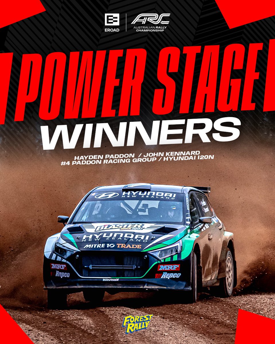 Hayden Paddon and John Kennard have taken out the Power Stage win at the 2025 Forest Rally! 

A strong finish from the #4 Hyundai crew to cap off a massive weekend in the WA forests.