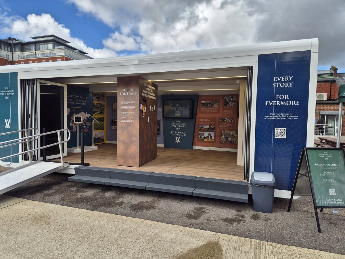 historyupontyne's tweet image. Good morning from @RAFMUSEUM! Come and visit @CWGC at the For Evermore trailer to learn more about those we commemorate, and how we're remembering VE and VJ Day.
#VEDAY80 #VJDAY80 #CWGC