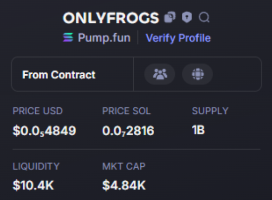 DONE :    17X 
$OnlyFrogs   #OnlyFrogs  
Called Private :       4K 
Called Public   :       68K 
CA -  6hyCxZLN1jJmTxTUAoB4JqCoNMS917EtkrMJYHKNpump 
TG: t.me/BatManVipCall