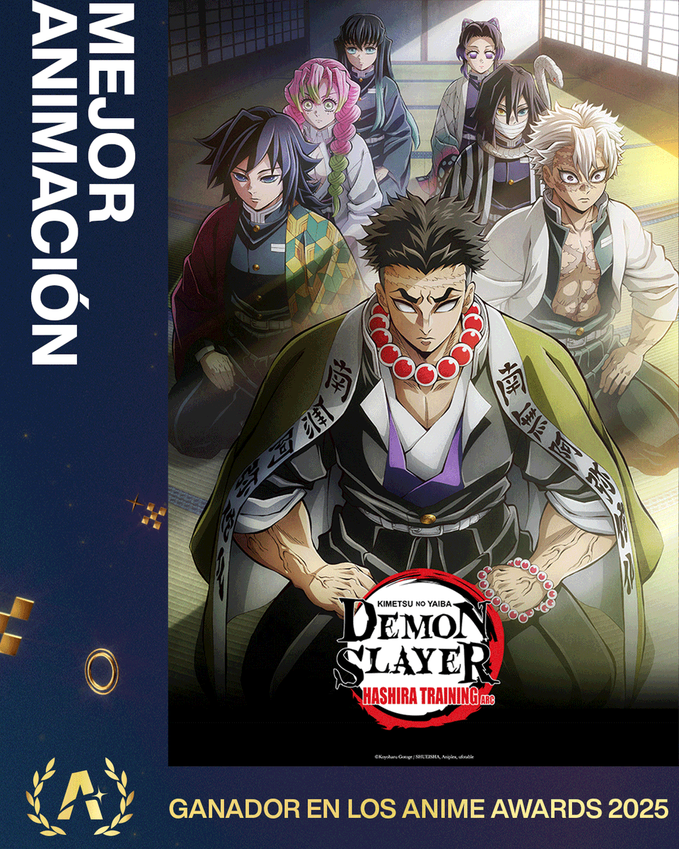 crunchyroll_es's tweet photo. Cada fotograma era arte puro. ¡Guardianes de la Noche: Kimetsu no Yaiba - Arco del Entrenamiento de los Pilares se lleva el trofeo a Mejor Animación! #AnimeAwards https://t.co/UNdAtky61c