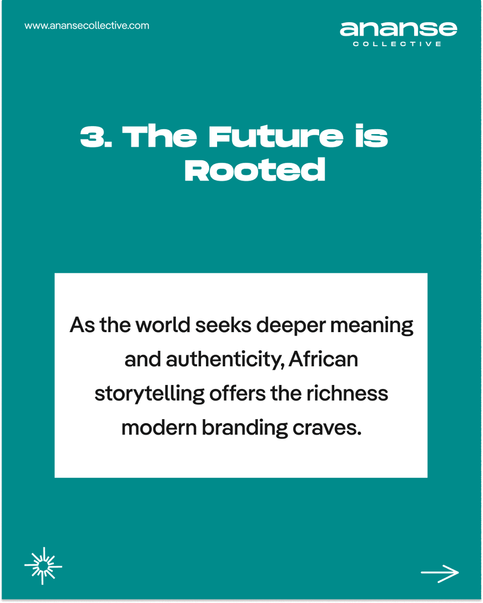 AnanseCollectiv's tweet photo. African storytelling isn’t a trend...it’s a timeless strategy.
In a world craving authenticity, African storytelling gives brands soul, depth, and power.
Swipe to discover why it’s not just the past... it’s the future.
#AnanseCollective #BrandAfrica https://t.co/F2z4AFDdIp