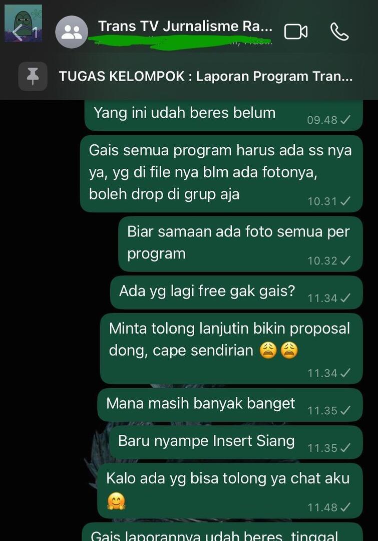 Infonya sampai menfess ini dikirim blm ada balesan dari temen kelompok gue 😄😄 💚