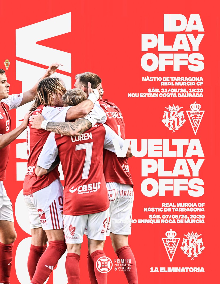 🔥 ¡𝙑𝘼𝙈𝙊𝙎! ¡𝙋𝙍𝙄𝙈𝙀𝙍 𝙊𝘽𝙅𝙀𝙏𝙄𝙑𝙊 <a href="/NASTICTARRAGONA/">NÀSTIC DE TARRAGONA</a>! 

📍 𝗜𝗗𝗔
⚔️ Nàstic de Tarragona – Real Murcia
📆 Sábado 31 de mayo
🕡 18:30h
🏟️ Nou Estadi Costa Daurada

📍 𝗩𝗨𝗘𝗟𝗧𝗔
⚔️ Real Murcia – Nàstic de Tarragona
📆 Sábado 7 de junio
🕣 20:30h
🏟️ Estadio Enrique