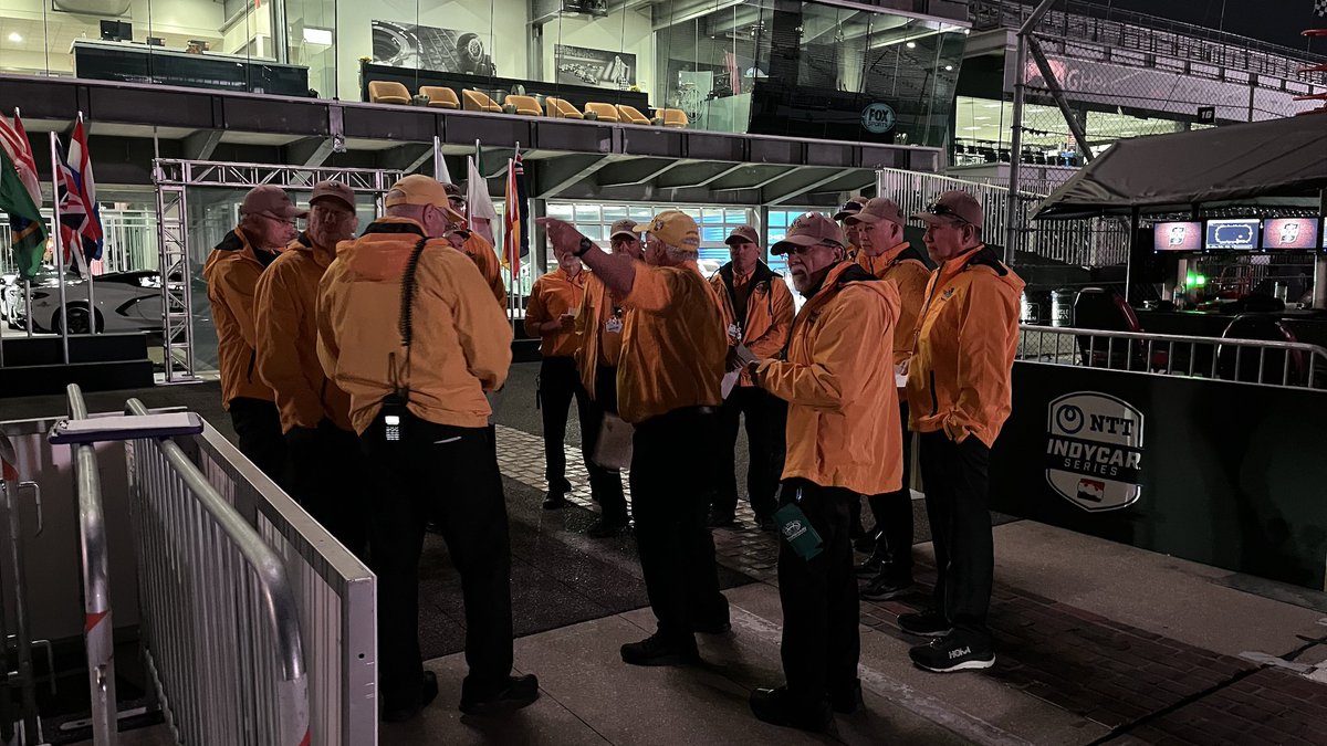 .<a href="/IMS/">Indianapolis Motor Speedway</a> Safety Patrol huddling on Pit Road #WISH500 .<a href="/WISHNews8/">WISH-TV News</a>