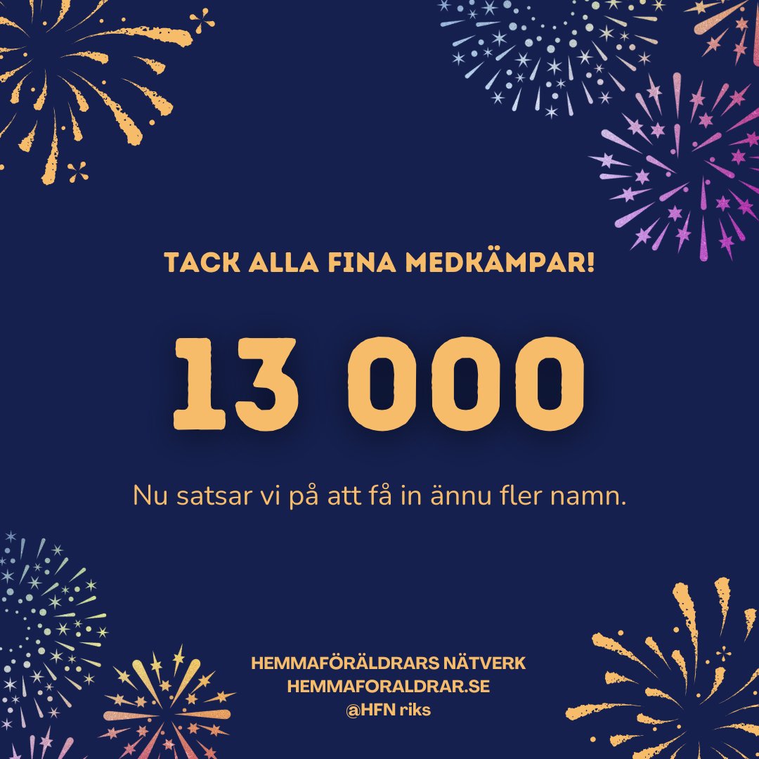 MadeleineLidman's tweet photo. Över 13 000 namnunderskrifter mot obligatorisk förskola och skolplikt från tre års ålder. En tydlig signal från folket som tackar nej till ett statligt övertagande av våra barn det år de fyller tre år. https://t.co/8lTa4LhKd7