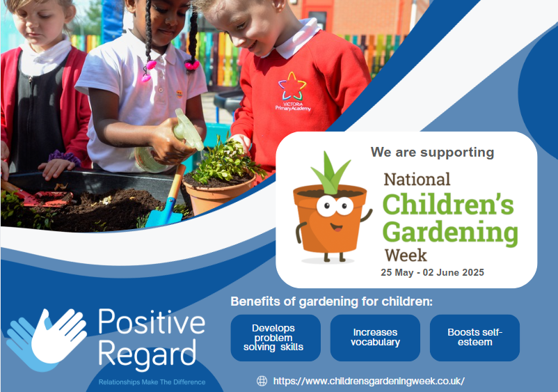 It's #NationalChildrensGardeningWeek! 

🥕🌸 Time to get those little hands dirty! 🥕🌸

Gardening helps children: 
💚 Connect with nature 
🧠 Boost development 
💪 Get active 
🍎 Encourage healthy eating!
